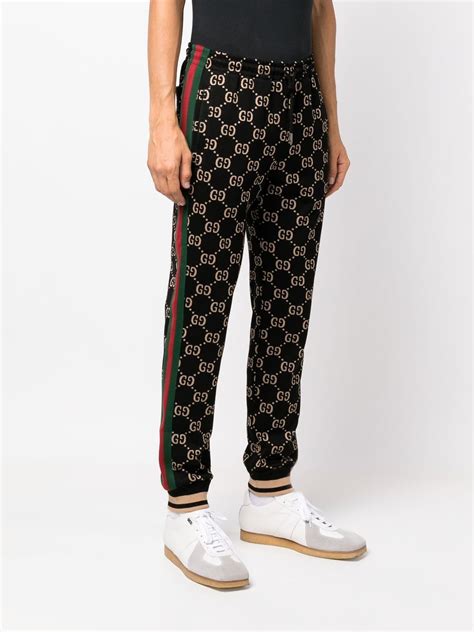 gucci jacquard pants|gg jacquard track pants.